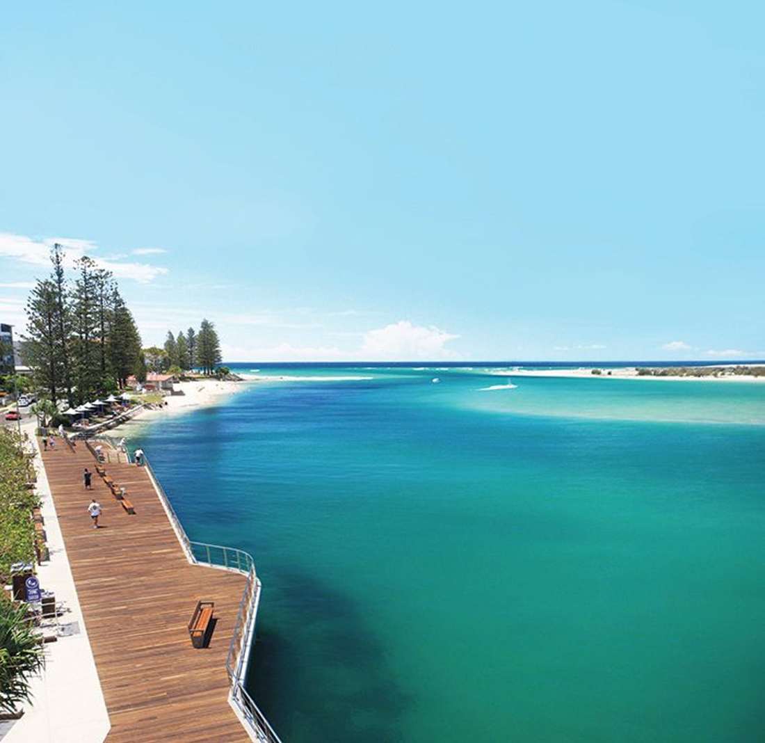 Coastal boardwalk at Caloundra, prime whale watching country